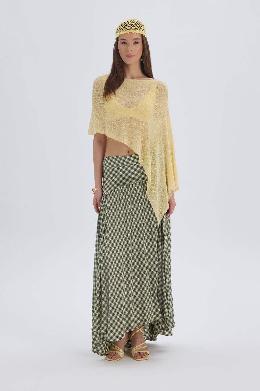 Asymmetrical Lightweight Knit Pashmina – Yellow