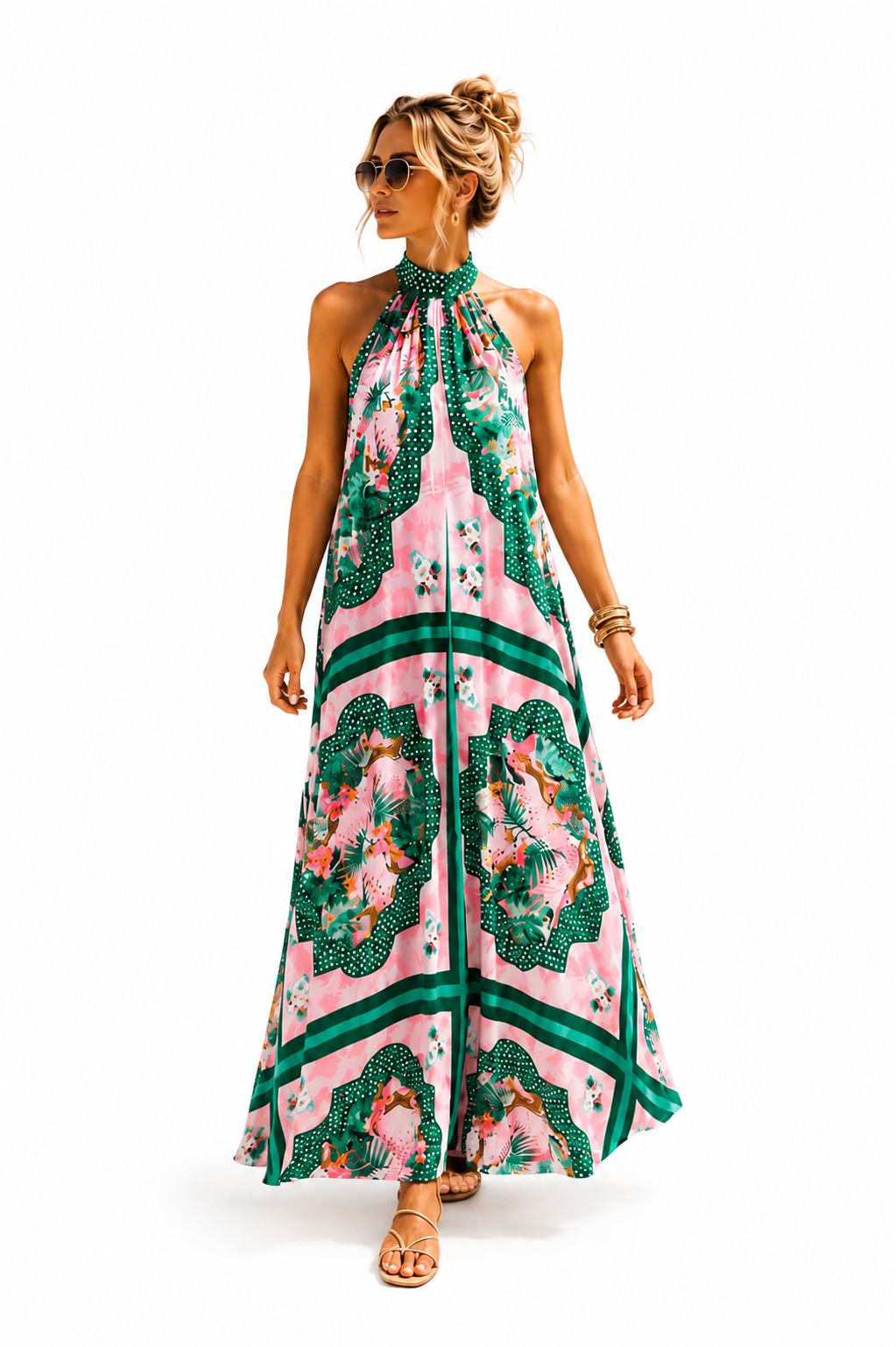 Vicolo Jungle Print Maxi Dress