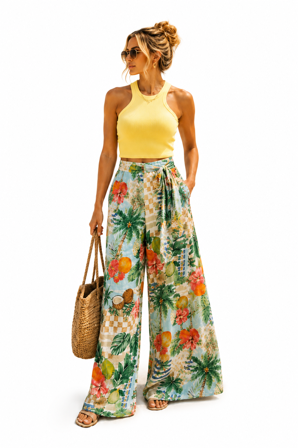 Motel italian brand Tropical Print Pants