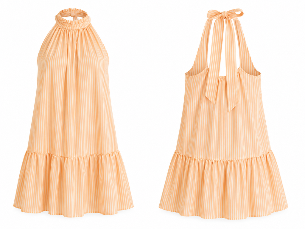 Vicolo Striped Halter Mini Dress