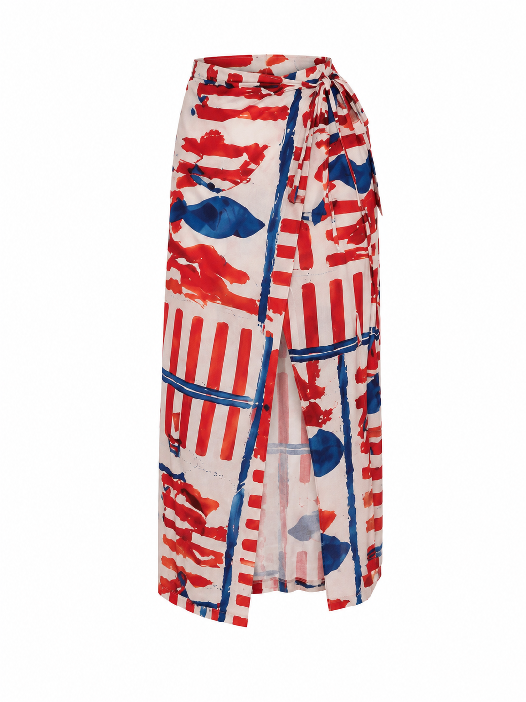 Vicolo Cotton Abstract Nautical Wrap Skirt