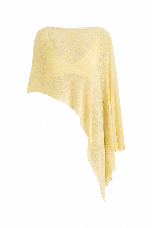 Asymmetrical Lightweight Knit Pashmina – Yellow