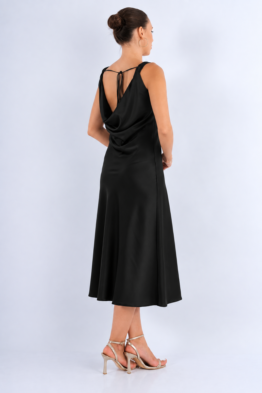 Explosion Satin Little Black Dress