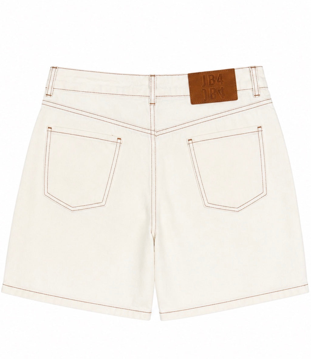 Just B4 Contrast-Stitch Denim Shorts